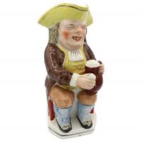 WCI-8611z: The Drunken Parson with White Clerical Collar Toby Jug, England, circa 1880s