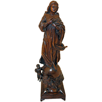 WCO-2488z: Mid-19th Century Carving of the Assumption of Mary