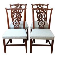 WDC-580: Circa 1765 Set of 4 English George III Period Side Chairs