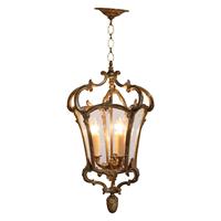 WL-1422z: Early 20th Century French Gilt Bronze & Glass Hall Lantern