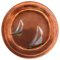 WMI-3622z: Calling Card Tray Featuring Racing Yachts, circa 1950s by Los Costillo, Taxco