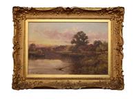 WP-2246z: "Evening on the River" Oil Painting by Harry Pennell