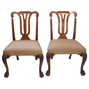 WC-1328z: Late 19th Century Pair of George II Style Irish Side Chairs