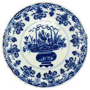 WCI-8525b: Circa 1770 Delft Blue &amp; White Plate