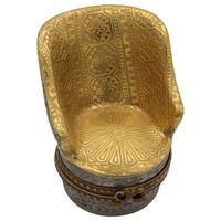 WCI-8576z: Later 20th Century Limoges Bergere Chair Pill Box