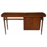 WD-268z: Mid Century Modern Walnut Writing Table Desk, American, c.1960s