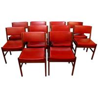 WDC-581: 1970s Set of 10 Mid-Century Modern English Side Chairs