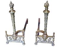 WFE-258z: Late 19th Century Brass Andirons