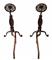 WFE-269z: Circa 1950s Pair of Iron &amp; Brass Andirons by Virginia Metalcrafters