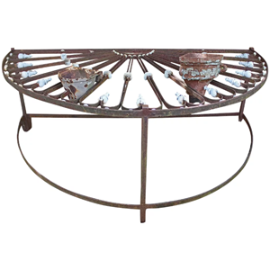 WGD-23: Mid-19th Century French Iron Fan Light Converted Table