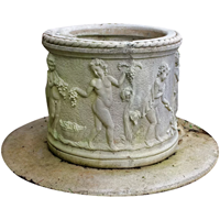 WGD-65: Mid-20th Century Renaissance Style Cast Marble Well Head & Base