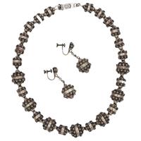 WJ-1014z: Etruscan Style Cuernavaca Sterling Necklace and Earrings