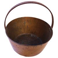 WMI-3652z: Late 19th Century Brass Jam Pot with Iron Handle, English