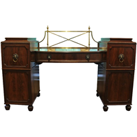 WOF-2418: Double Pedestal Sideboard with Lion Mask Handles