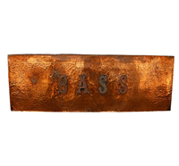 WPS-157z: 20th Century Large Copper Pub Sign "Bass" Ale
